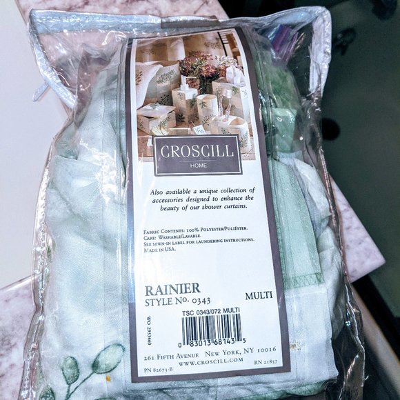 Shower Curtain set with hooks - RAINER Collection by CROSCILL - Picture 2 of 4